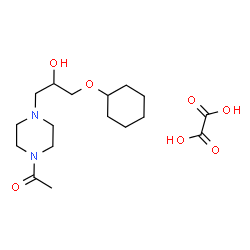 ChemSpider 2D Image | 1-{4-[3-(Cyclohexyloxy)-2-hydroxypropyl]-1-piperazinyl}ethanone ethanedioate (1:1) | C17H30N2O7