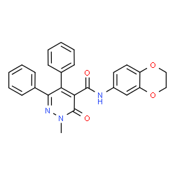 ChemSpider 2D Image | N-(2,3-Dihydro-1,4-benzodioxin-6-yl)-2-methyl-3-oxo-5,6-diphenyl-2,3-dihydro-4-pyridazinecarboxamide | C26H21N3O4