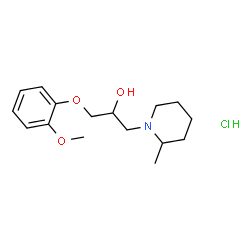 ChemSpider 2D Image | 1-(2-Methoxyphenoxy)-3-(2-methyl-1-piperidinyl)-2-propanol hydrochloride (1:1) | C16H26ClNO3