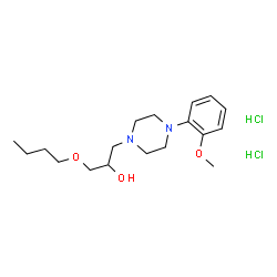 ChemSpider 2D Image | 1-Butoxy-3-[4-(2-methoxyphenyl)-1-piperazinyl]-2-propanol dihydrochloride | C18H32Cl2N2O3