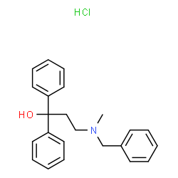 ChemSpider 2D Image | 3-[Benzyl(methyl)amino]-1,1-diphenyl-1-propanol hydrochloride (1:1) | C23H26ClNO