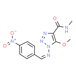 ChemSpider 2D Image | 5-Methoxy-N-methyl-1-[(Z)-(4-nitrobenzylidene)amino]-1H-1,2,3-triazole-4-carboxamide | C12H12N6O4
