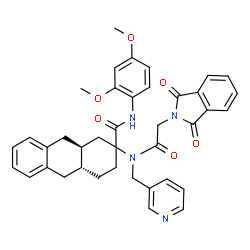 ChemSpider 2D Image | (4aR,9aS)-N-(2,4-dimethoxyphenyl)-2-(2-(1,3-dioxoisoindolin-2-yl)-N-(pyridin-3-ylmethyl)acetamido)-1,2,3,4,4a,9,9a,10-octahydroanthracene-2-carboxamide | C39H38N4O6