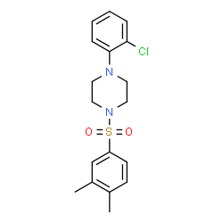 ChemSpider 2D Image | 1-(2-Chlorophenyl)-4-[(3,4-dimethylphenyl)sulfonyl]piperazine | C18H21ClN2O2S