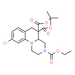 ChemSpider 2D Image | Ethyl 9'-chloro-2,2-dimethyl-4,6-dioxo-1',2',4',4a'-tetrahydro-3'H,6'H-spiro[1,3-dioxane-5,5'-pyrazino[1,2-a]quinoline]-3'-carboxylate | C20H23ClN2O6