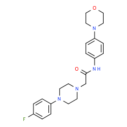 ChemSpider 2D Image | 2-[4-(4-Fluorophenyl)-1-piperazinyl]-N-[4-(4-morpholinyl)phenyl]acetamide | C22H27FN4O2