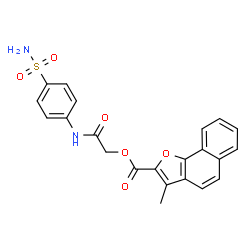 ChemSpider 2D Image | 2-Oxo-2-[(4-sulfamoylphenyl)amino]ethyl 3-methylnaphtho[1,2-b]furan-2-carboxylate | C22H18N2O6S