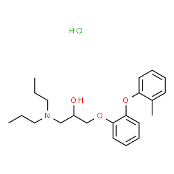 ChemSpider 2D Image | 1-(Dipropylamino)-3-[2-(2-methylphenoxy)phenoxy]-2-propanol hydrochloride (1:1) | C22H32ClNO3