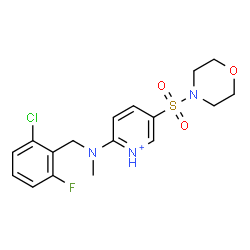 ChemSpider 2D Image | 2-[(2-Chloro-6-fluorobenzyl)(methyl)amino]-5-(4-morpholinylsulfonyl)pyridinium | C17H20ClFN3O3S