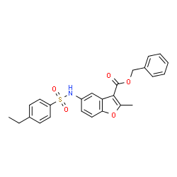 ChemSpider 2D Image | Benzyl 5-{[(4-ethylphenyl)sulfonyl]amino}-2-methyl-1-benzofuran-3-carboxylate | C25H23NO5S