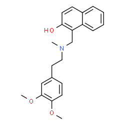 ChemSpider 2D Image | 1-({[2-(3,4-Dimethoxyphenyl)ethyl](methyl)amino}methyl)-2-naphthol | C22H25NO3
