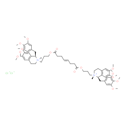 ChemSpider 2D Image | (1R,2S,1'R,2'S)-2,2'-{[(4E)-1,8-Dioxo-4-octene-1,8-diyl]bis(oxy-3,1-propanediyl)}bis[6,7-dimethoxy-2-methyl-1-(3,4,5-trimethoxybenzyl)-1,2,3,4-tetrahydroisoquinolinium] dichloride | C58H80Cl2N2O14