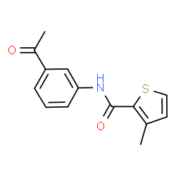 ChemSpider 2D Image | N-(3-Acetylphenyl)-3-methyl-2-thiophenecarboxamide | C14H13NO2S