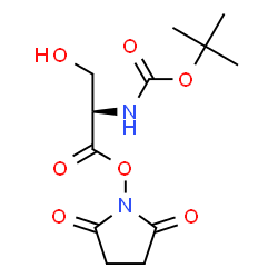 ChemSpider 2D Image | 2,5-Dioxo-1-pyrrolidinyl N-{[(2-methyl-2-propanyl)oxy]carbonyl}-D-serinate | C12H18N2O7