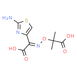 ChemSpider 2D Image | ATCA:( Z )-2-(2-Aminothiazol-4-yl)-2-(1-carboxy-1-methyl)ethoxyiminoacetic acid | C9H11N3O5S