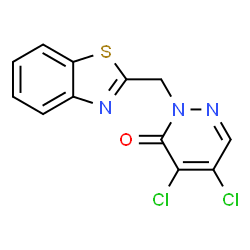 ChemSpider 2D Image | 2-(1,3-Benzothiazol-2-ylmethyl)-4,5-dichloro-3(2H)-pyridazinone | C12H7Cl2N3OS