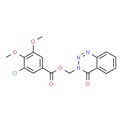ChemSpider 2D Image | (4-Oxo-1,2,3-benzotriazin-3(4H)-yl)methyl 3-chloro-4,5-dimethoxybenzoate | C17H14ClN3O5
