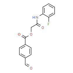 ChemSpider 2D Image | 2-[(2-Fluorophenyl)amino]-2-oxoethyl 4-formylbenzoate | C16H12FNO4