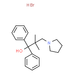 ChemSpider 2D Image | 2,2-Dimethyl-1,1-diphenyl-3-(1-pyrrolidinyl)-1-propanol hydrobromide (1:1) | C21H28BrNO