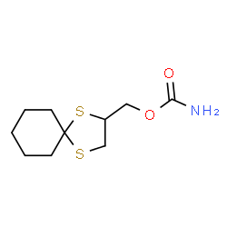 ChemSpider 2D Image | 1,4-Dithiaspiro[4.5]dec-2-ylmethyl carbamate | C10H17NO2S2