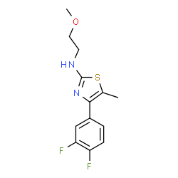 ChemSpider 2D Image | 4-(3,4-Difluorophenyl)-N-(2-methoxyethyl)-5-methyl-1,3-thiazol-2-amine | C13H14F2N2OS