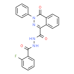ChemSpider 2D Image | N'-(2-Fluorobenzoyl)-4-oxo-3-phenyl-3,4-dihydro-1-phthalazinecarbohydrazide | C22H15FN4O3