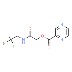 ChemSpider 2D Image | 2-Oxo-2-[(2,2,2-trifluoroethyl)amino]ethyl 2-pyrazinecarboxylate | C9H8F3N3O3