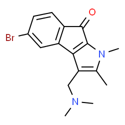 ChemSpider 2D Image | 5-bromo-3-dimethylaminomethyl-1,2-dimethyl-1h-indeno[2,1-b]pyrrol-8-one | C16H17BrN2O