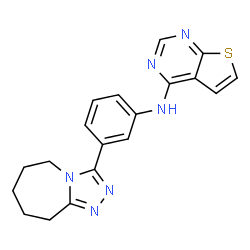 ChemSpider 2D Image | N-[3-(6,7,8,9-Tetrahydro-5H-[1,2,4]triazolo[4,3-a]azepin-3-yl)phenyl]thieno[2,3-d]pyrimidin-4-amine | C19H18N6S