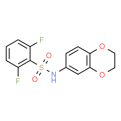 ChemSpider 2D Image | N-(2,3-Dihydro-1,4-benzodioxin-6-yl)-2,6-difluorobenzenesulfonamide | C14H11F2NO4S