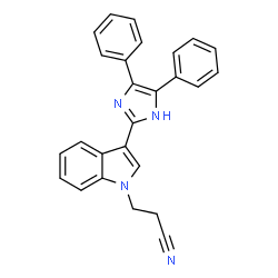 ChemSpider 2D Image | 3-[3-(4,5-Diphenyl-1H-imidazol-2-yl)-1H-indol-1-yl]propanenitrile | C26H20N4
