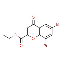 ChemSpider 2D Image | Ethyl 6,8-dibromo-4-oxo-4H-chromene-2-carboxylate | C12H8Br2O4