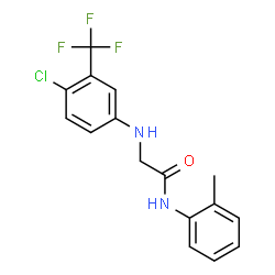 ChemSpider 2D Image | N~2~-[4-Chloro-3-(trifluoromethyl)phenyl]-N-(2-methylphenyl)glycinamide | C16H14ClF3N2O