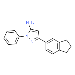 ChemSpider 2D Image | 3-(2,3-Dihydro-1H-inden-5-yl)-1-phenyl-1H-pyrazol-5-amine | C18H17N3