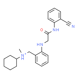 ChemSpider 2D Image | N-[2-({2-[(2-Cyanophenyl)amino]-2-oxoethyl}amino)benzyl]-N-methylcyclohexanaminium | C23H29N4O