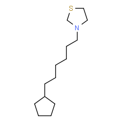 ChemSpider 2D Image | 3-(6-Cyclopentylhexyl)-1,3-thiazolidine | C14H27NS