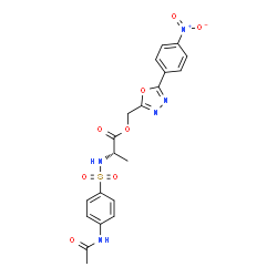 ChemSpider 2D Image | [5-(4-Nitrophenyl)-1,3,4-oxadiazol-2-yl]methyl N-[(4-acetamidophenyl)sulfonyl]-L-alaninate | C20H19N5O8S