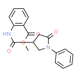 ChemSpider 2D Image | Methyl 2-{[(5-oxo-1-phenyl-3-pyrrolidinyl)carbonyl]amino}benzoate | C19H18N2O4
