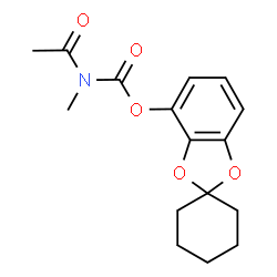 ChemSpider 2D Image | Spiro[1,3-benzodioxole-2,1'-cyclohexan]-4-yl acetyl(methyl)carbamate | C16H19NO5
