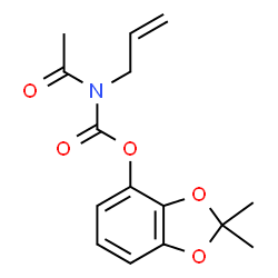 ChemSpider 2D Image | 2,2-Dimethyl-1,3-benzodioxol-4-yl acetyl(allyl)carbamate | C15H17NO5