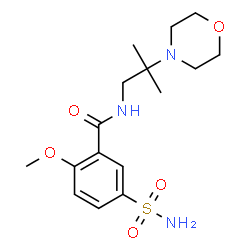 ChemSpider 2D Image | 2-Methoxy-N-[2-methyl-2-(4-morpholinyl)propyl]-5-sulfamoylbenzamide | C16H25N3O5S