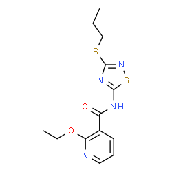 ChemSpider 2D Image | 2-Ethoxy-N-[3-(propylsulfanyl)-1,2,4-thiadiazol-5-yl]nicotinamide | C13H16N4O2S2