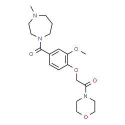 ChemSpider 2D Image | 2-{2-Methoxy-4-[(4-methyl-1,4-diazepan-1-yl)carbonyl]phenoxy}-1-(4-morpholinyl)ethanone | C20H29N3O5