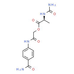 ChemSpider 2D Image | 2-[(4-Carbamoylphenyl)amino]-2-oxoethyl N-carbamoyl-L-alaninate | C13H16N4O5