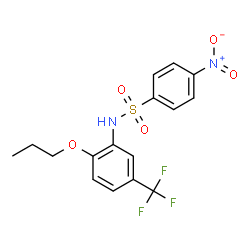 ChemSpider 2D Image | 4-Nitro-N-[2-propoxy-5-(trifluoromethyl)phenyl]benzenesulfonamide | C16H15F3N2O5S