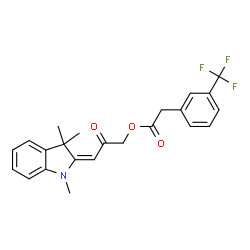 ChemSpider 2D Image | (3E)-2-Oxo-3-(1,3,3-trimethyl-1,3-dihydro-2H-indol-2-ylidene)propyl [3-(trifluoromethyl)phenyl]acetate | C23H22F3NO3