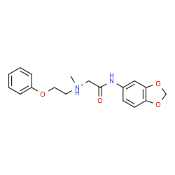 ChemSpider 2D Image | 2-(1,3-Benzodioxol-5-ylamino)-N-methyl-2-oxo-N-(2-phenoxyethyl)ethanaminium | C18H21N2O4