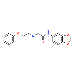 ChemSpider 2D Image | N-1,3-Benzodioxol-5-yl-N~2~-methyl-N~2~-(2-phenoxyethyl)glycinamide | C18H20N2O4