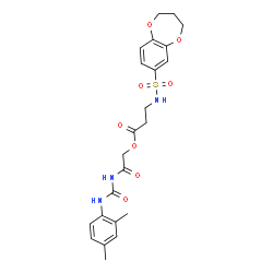 ChemSpider 2D Image | 2-{[(2,4-Dimethylphenyl)carbamoyl]amino}-2-oxoethyl N-(3,4-dihydro-2H-1,5-benzodioxepin-7-ylsulfonyl)-beta-alaninate | C23H27N3O8S