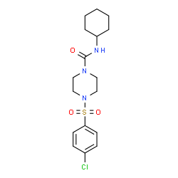 ChemSpider 2D Image | 4-[(4-Chlorophenyl)sulfonyl]-N-cyclohexyl-1-piperazinecarboxamide | C17H24ClN3O3S